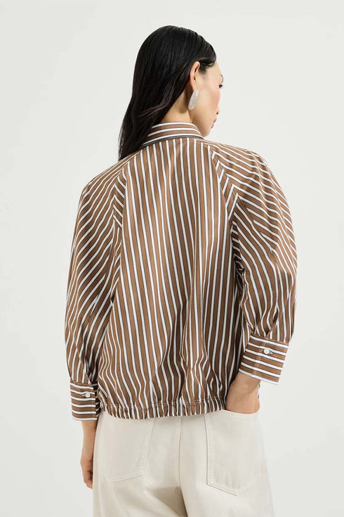 Blouse - Bruin gestreept