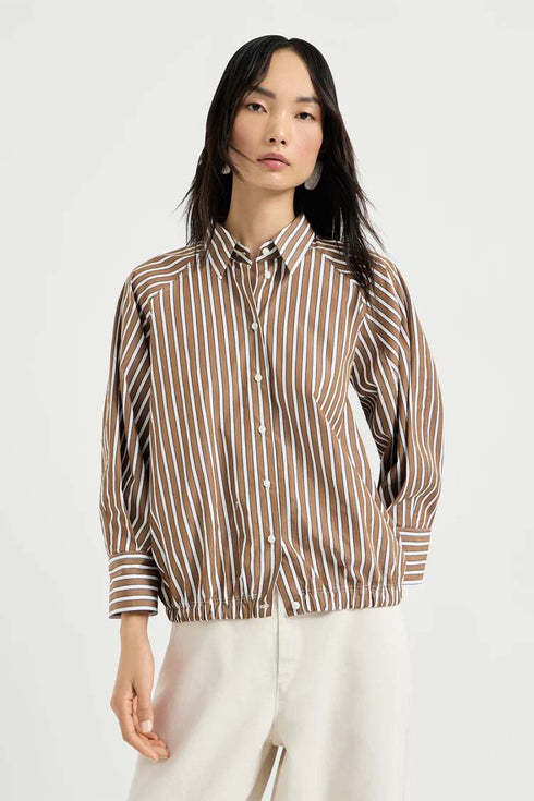 Blouse - Bruin gestreept